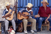 Pouliční kubánští muzikanti.