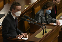 Místopředseda vlády pro digitalizaci a ministr pro místní rozvoj Ivan Bartoš hovoří 2. března 2022 v Praze na schůzi Poslanecké sněmovny.